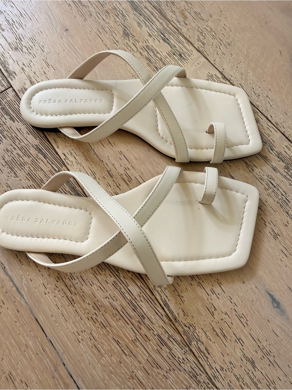 Freda Salvador 'Marilyn' Macadamia Nappa One-Piece Sandal with detachable chain